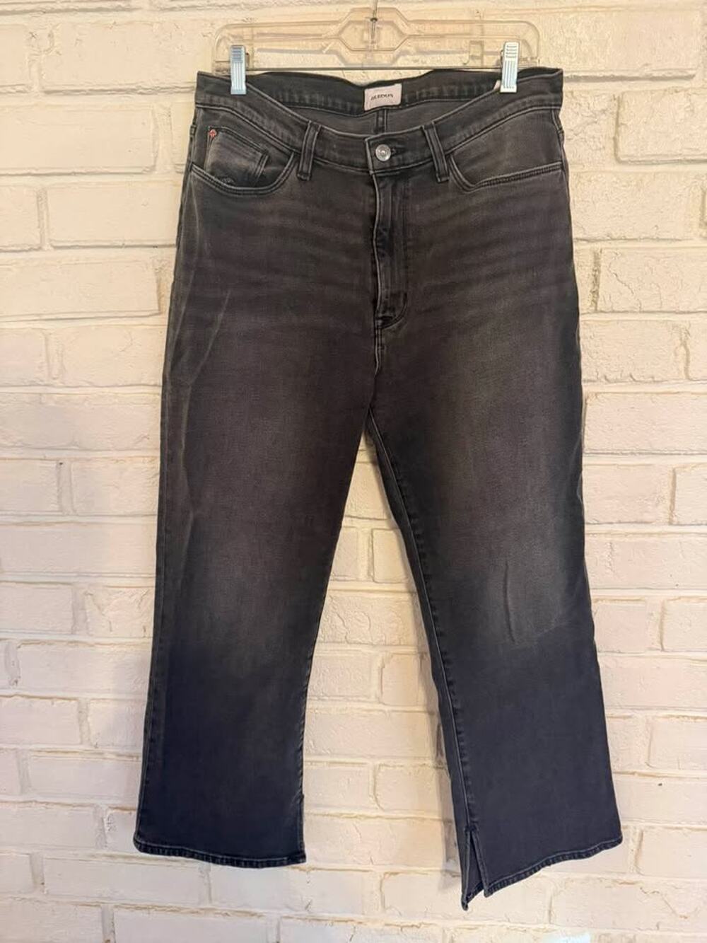 Hudson Blair High Rise Bootcut Crop Demitra Black Jeans with Side Slits 32